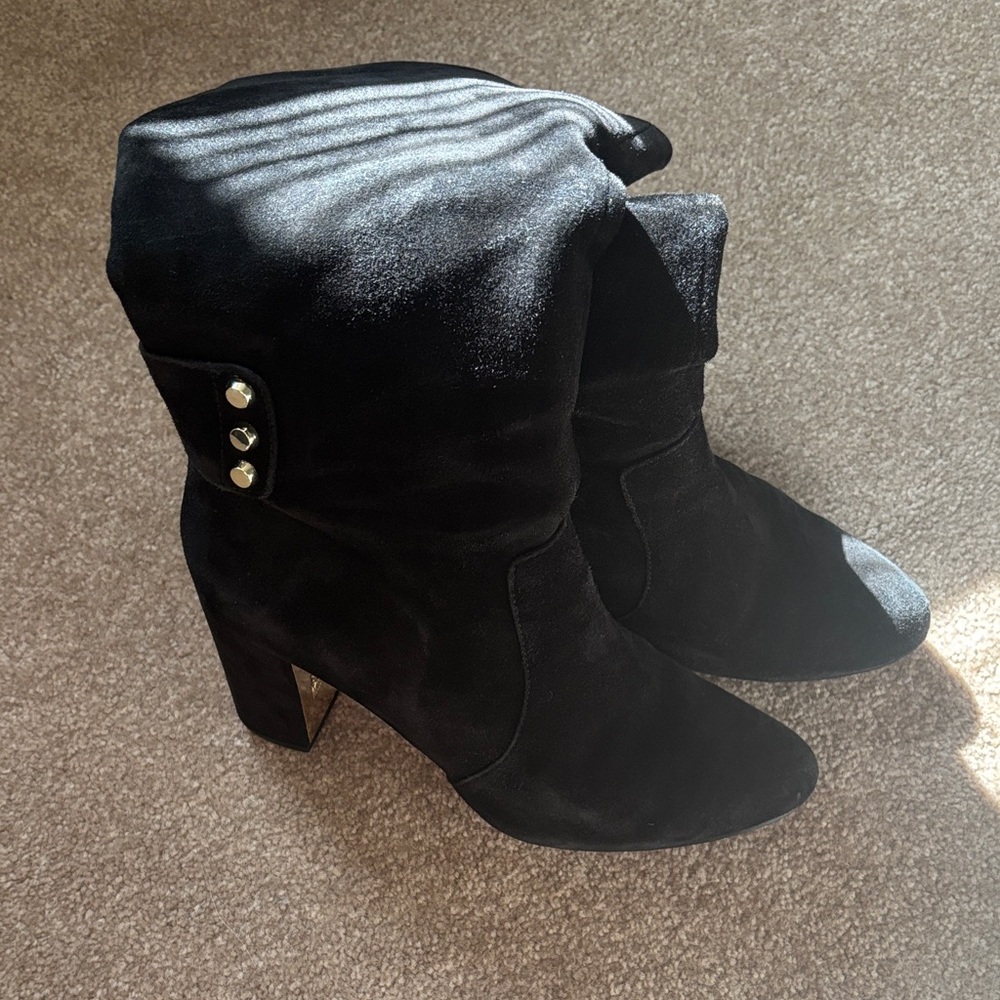 Anne klein Elegant Black suede like Women's Boots